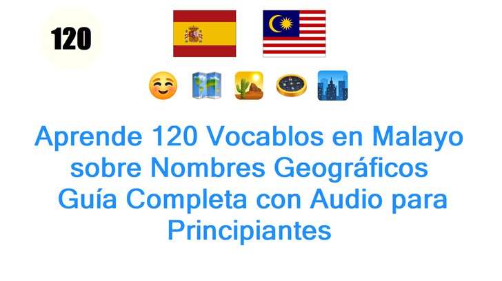 Aprende 120 Vocablos en Malayo sobre Nombres Geográficos: Guía Completa con Audio para Principiantes